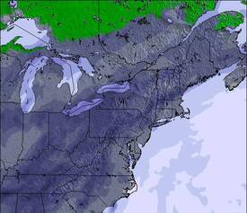 Appalachians and Great Lakes Snow Map (3 Days)